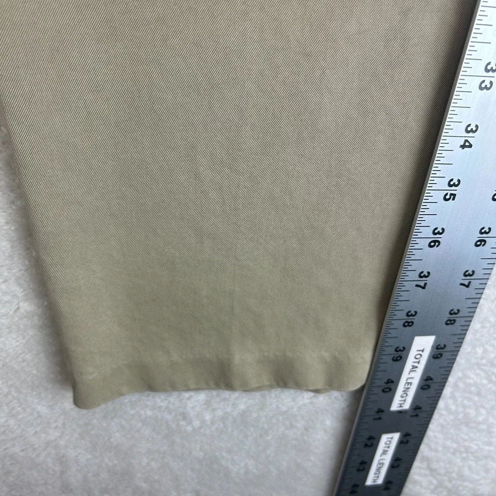 Tommy Bahama Silk Pleated Chino Pants Mens 34x32 Beige Relaxed Fit Mid Rise